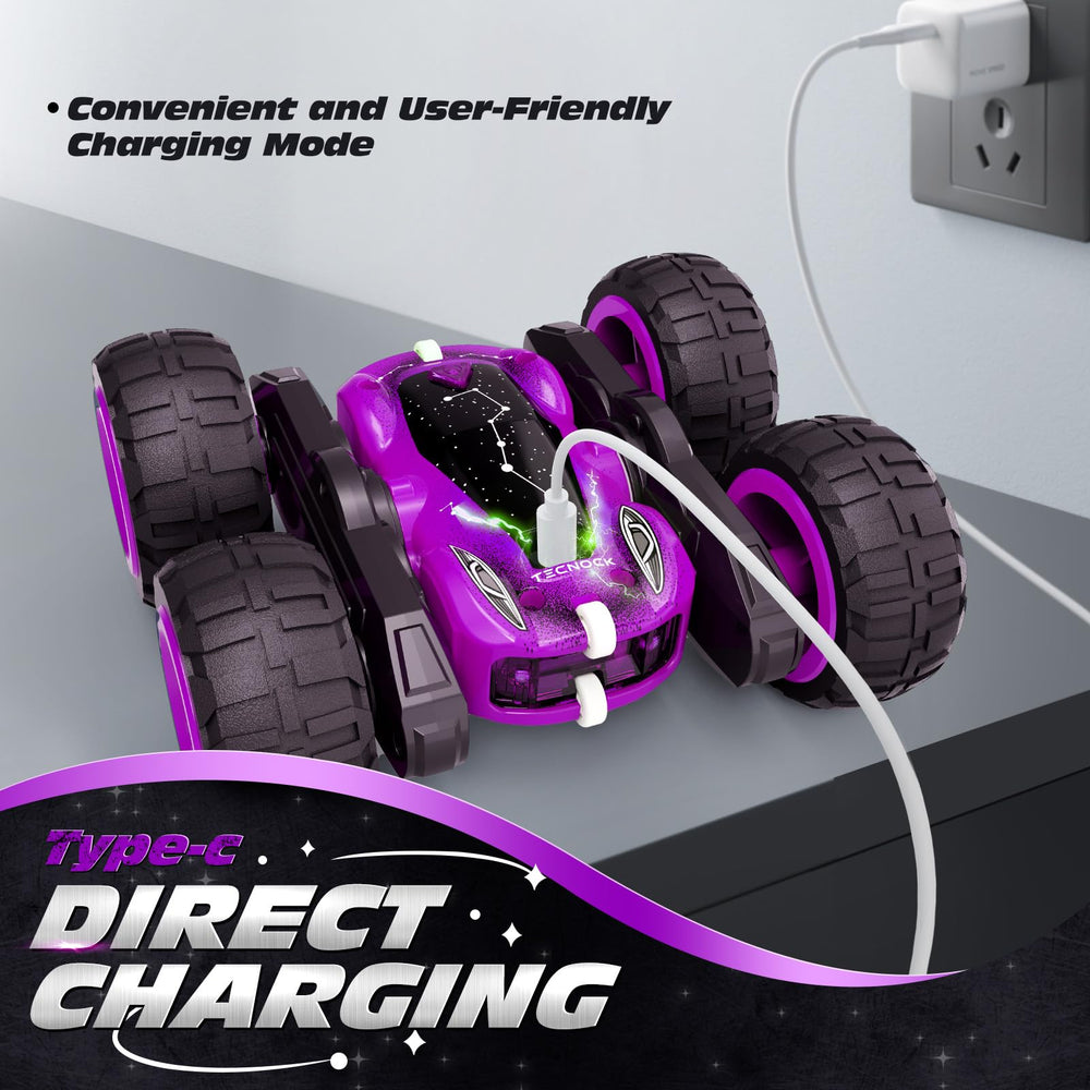 Tecnock stunt car performing 360 spins and 180 flips with ease.