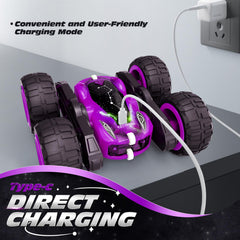 Tecnock stunt car performing 360 spins and 180 flips with ease.
