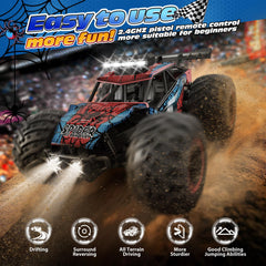 Tecnock RC Truck LED headlights illuminate trails for daytime and low-light play