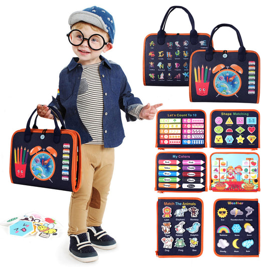 Teefrye Busy Book zipper action promotes fine motor skills during on-the-go play
