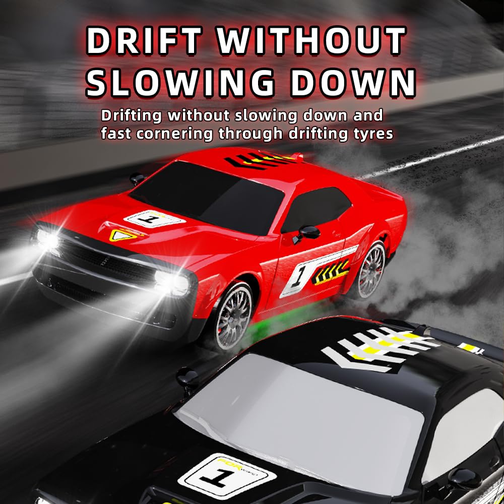 Teeggi RC car with drift tires in action for precise handling during slides.