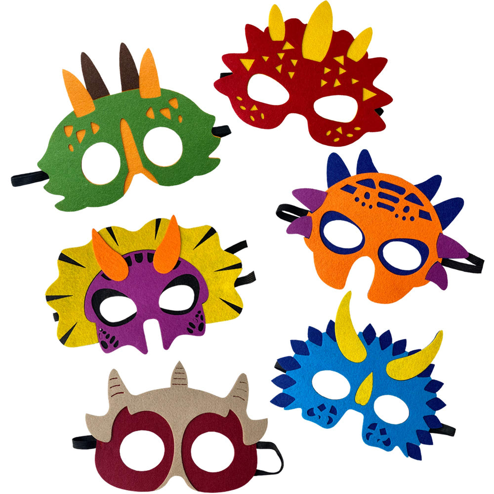 TEEHOME Dinosaur masks with elastic headbands ensure a secure fit.