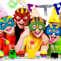 TEEHOME Stegosaurus mask for classroom storytelling and colorful party visuals.
