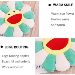 TEFU sunflower pillow brightens a room as a colorful decor focal point.