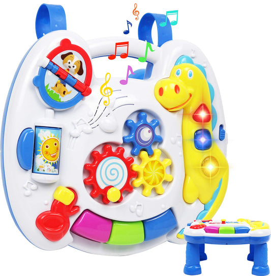 TeganPlay 2-in-1 table with removable legs for crib toy versatility.