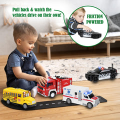 TeganPlay school bus toy designed for little hands and pretend rides.