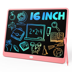 TEKFUN 16inch pink LCD writing tablet front view for doodling and learning