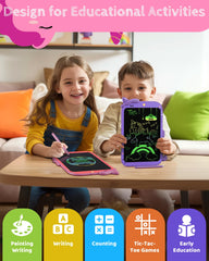 TEKFUN dinosaur doodle-board scene demonstrates easy doodling and erasing.