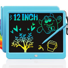 TEKFUN LCD writing tablet 12-inch blue front view for doodling on the go