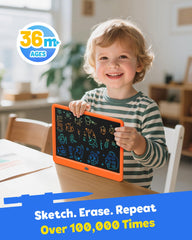 TEKFUN LCD Writing Tablet 12-inch colorful doodles area invites kids to express with bright strokes