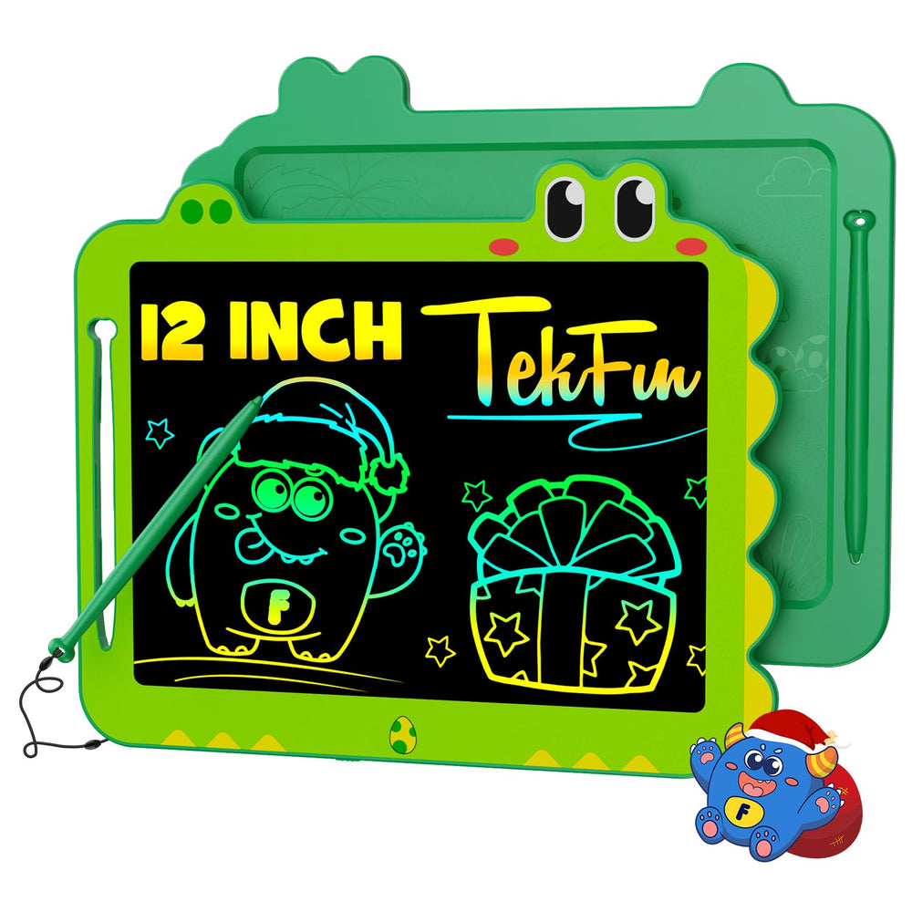 TEKFUN 12 inch green LCD writing tablet front view for doodling and learning