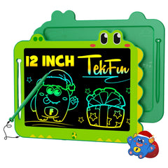 TEKFUN 12 inch green LCD writing tablet front view for doodling and learning