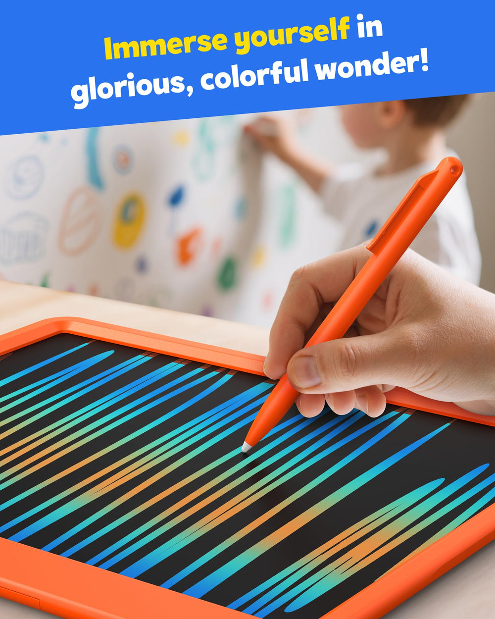 TEKFUN LCD Writing Tablet child drawing activity on a bright screen for imagination