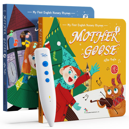 TEKFUN Talking Pen beside a nursery rhymes book sparks early listening and curiosity