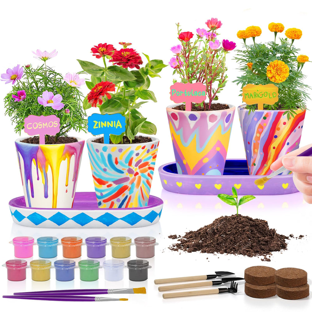 Tekoly pot painting kit for kids sparks colorful garden art projects.