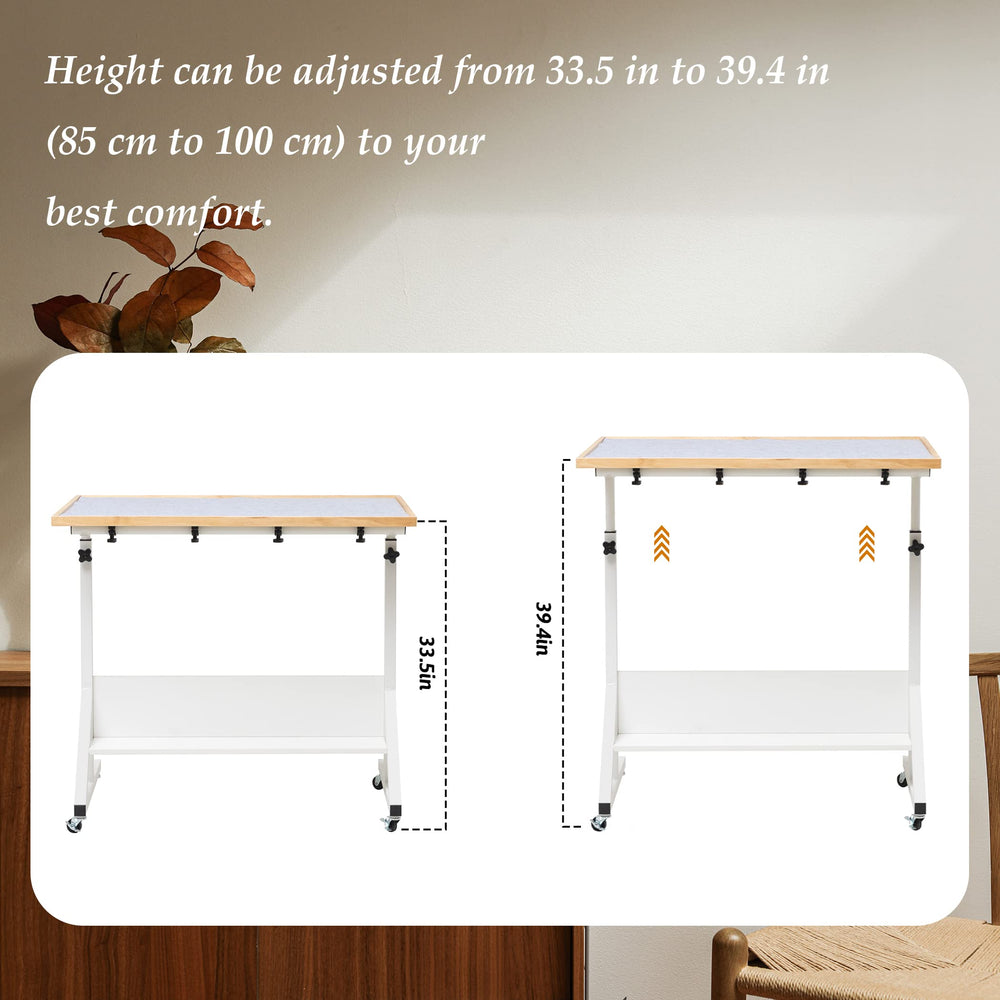 Tektalk angle adjustment lever detail enabling comfortable tilted work positions