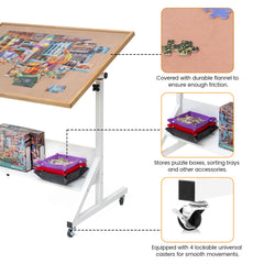 Tektalk in use with a 1500-piece puzzle to show scale and ample workspace