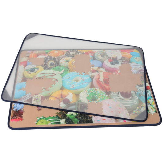 Tektalk jigsaw puzzle board with dustproof cover protecting progress while paused