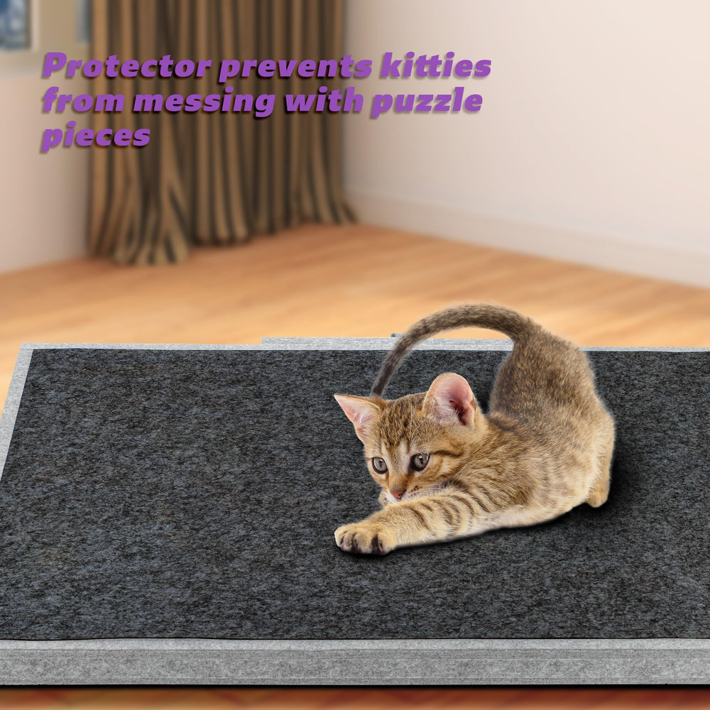 Tektalk Jigsaw Table felt cover protects unfinished puzzles from dust