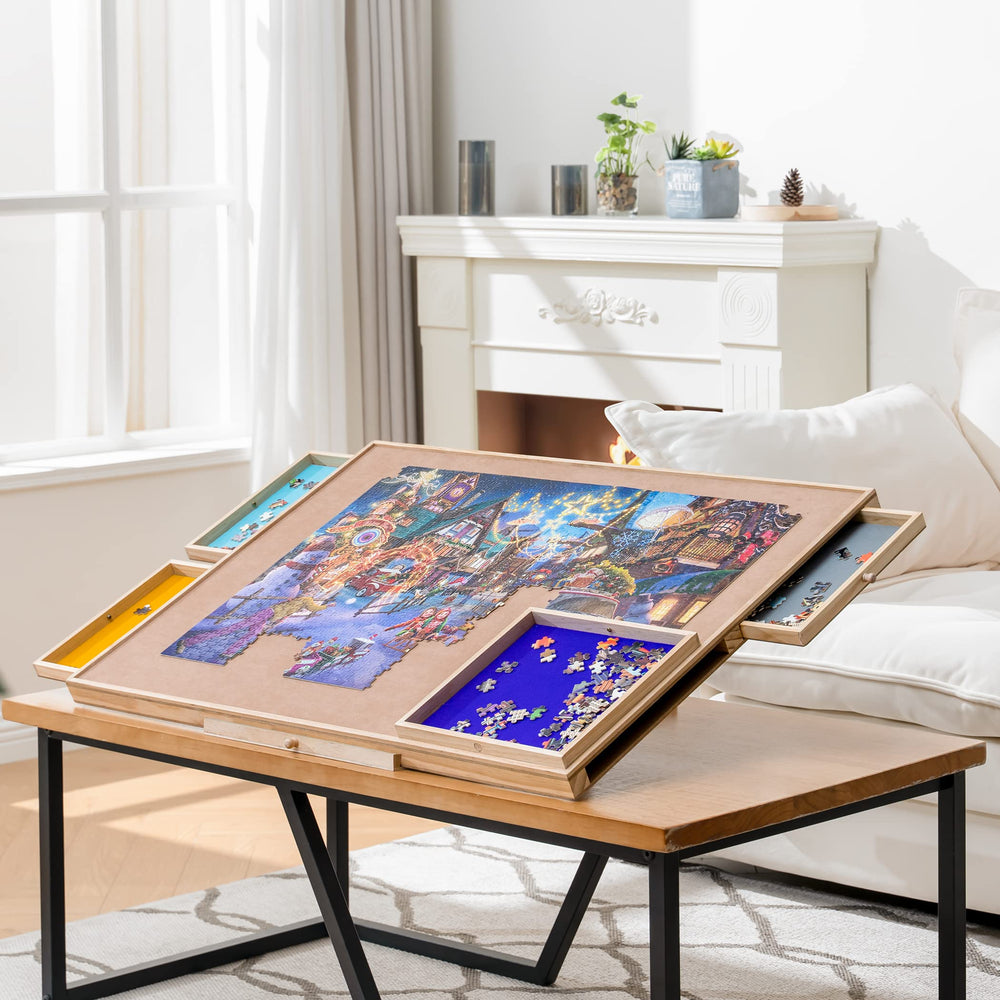 Tektalk jigsaw table is portable and easy to store when not in use