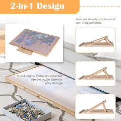 Tektalk jigsaw table showing three tilt angles for personalized viewing