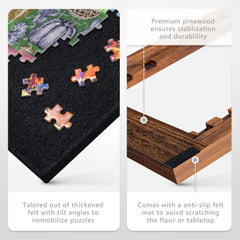 Tektalk premium felt surface keeps puzzle pieces in place.