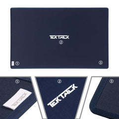 Tektalk board slid under a sofa illustrating compact storage to save space