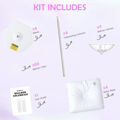 TEKXYZ balloon stand height adjustment ranges from 1.5 feet to 7 feet.