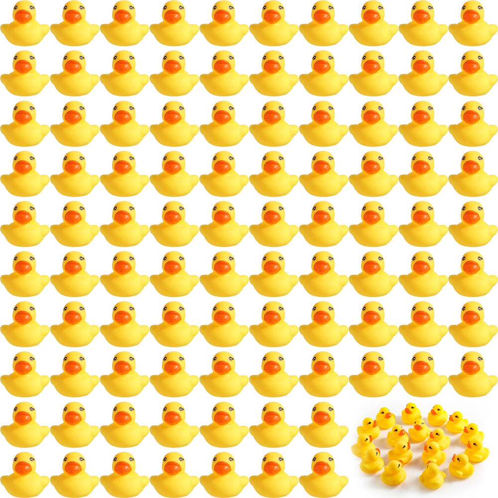 Teling 200pcs bulk pack of mini rubber ducks for party favors and decorations.