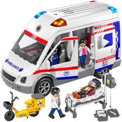 TEMI ambulance toy front view engages kids in imaginative emergency-role play