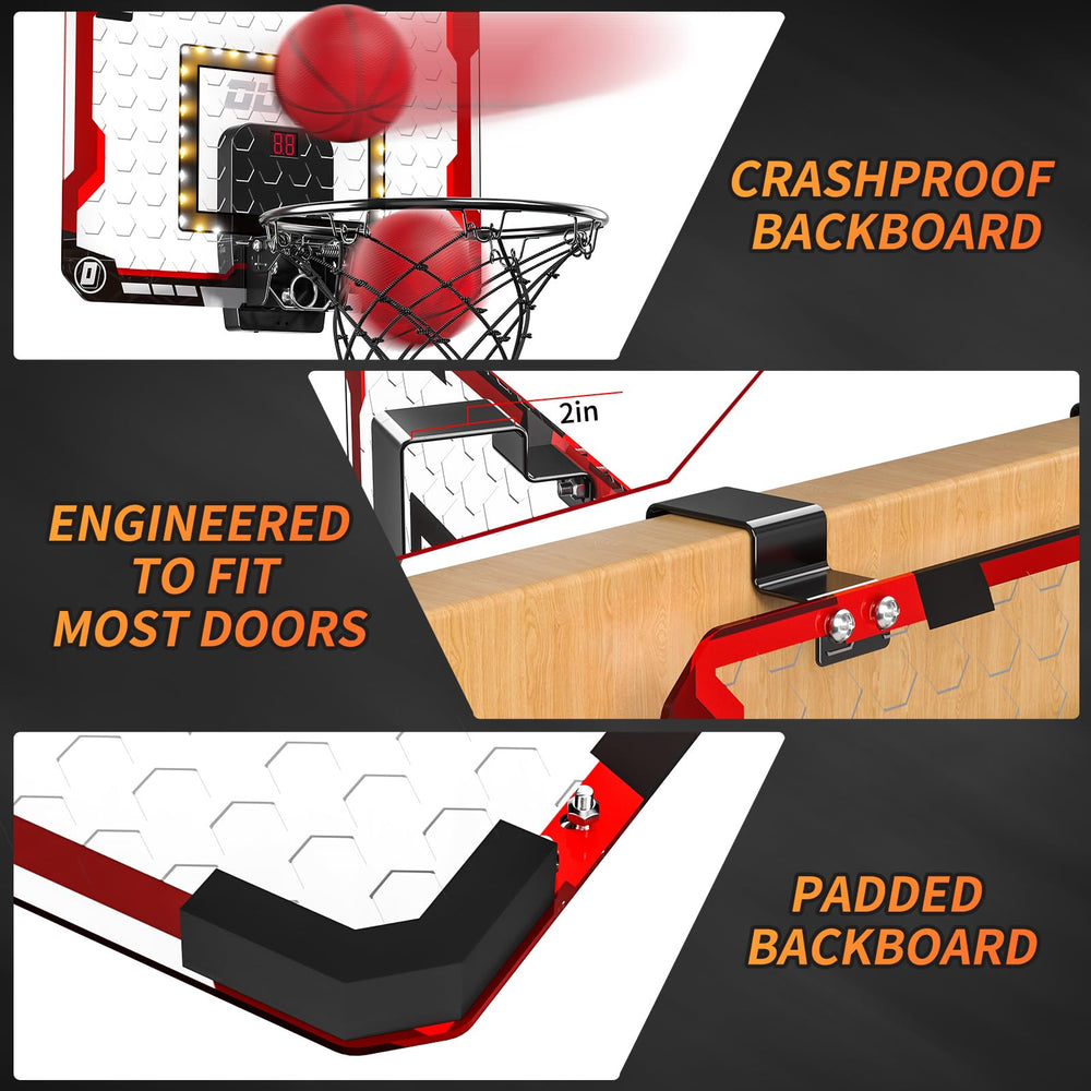 TEMI breakaway rim for a realistic dunk experience and quick reset.