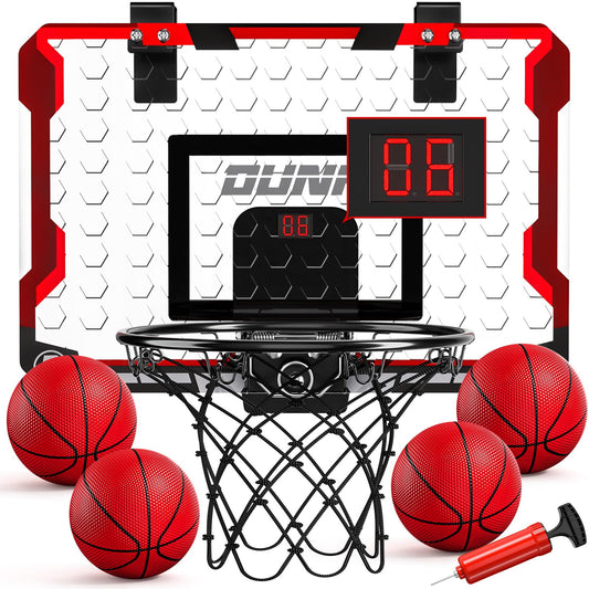 TEMI basketball hoop over door assembly highlights quick setup and space-saving use.