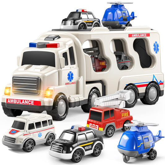TEMI city heroes ambulance transport truck for imaginative play and learning
