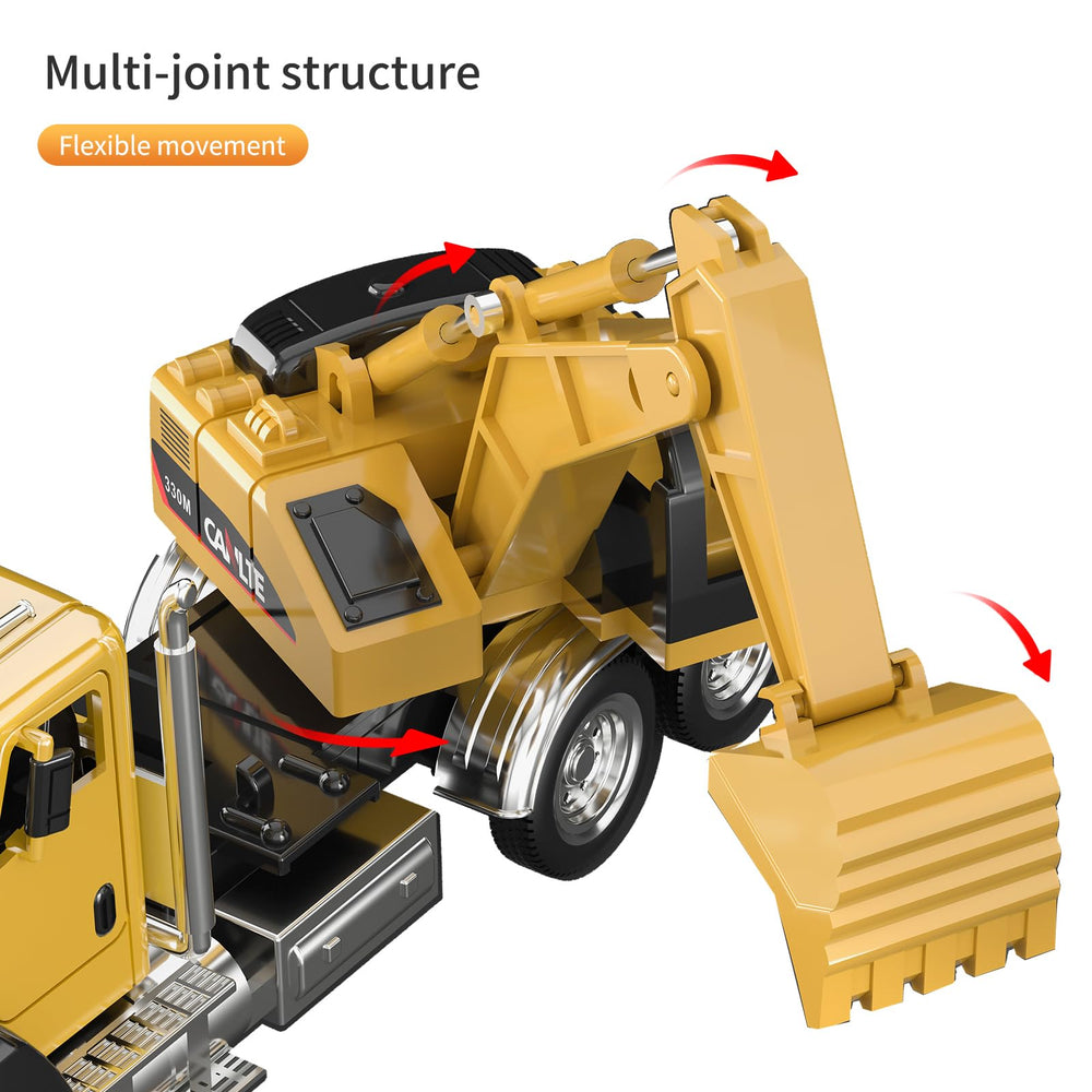 TEMI diecast trucks with six rubber tires for smooth rolling.