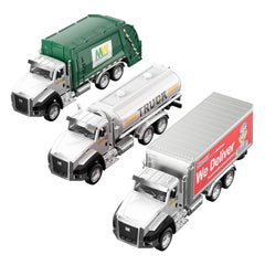 TEMI diecast garbage truck with opening doors for interactive pretend play