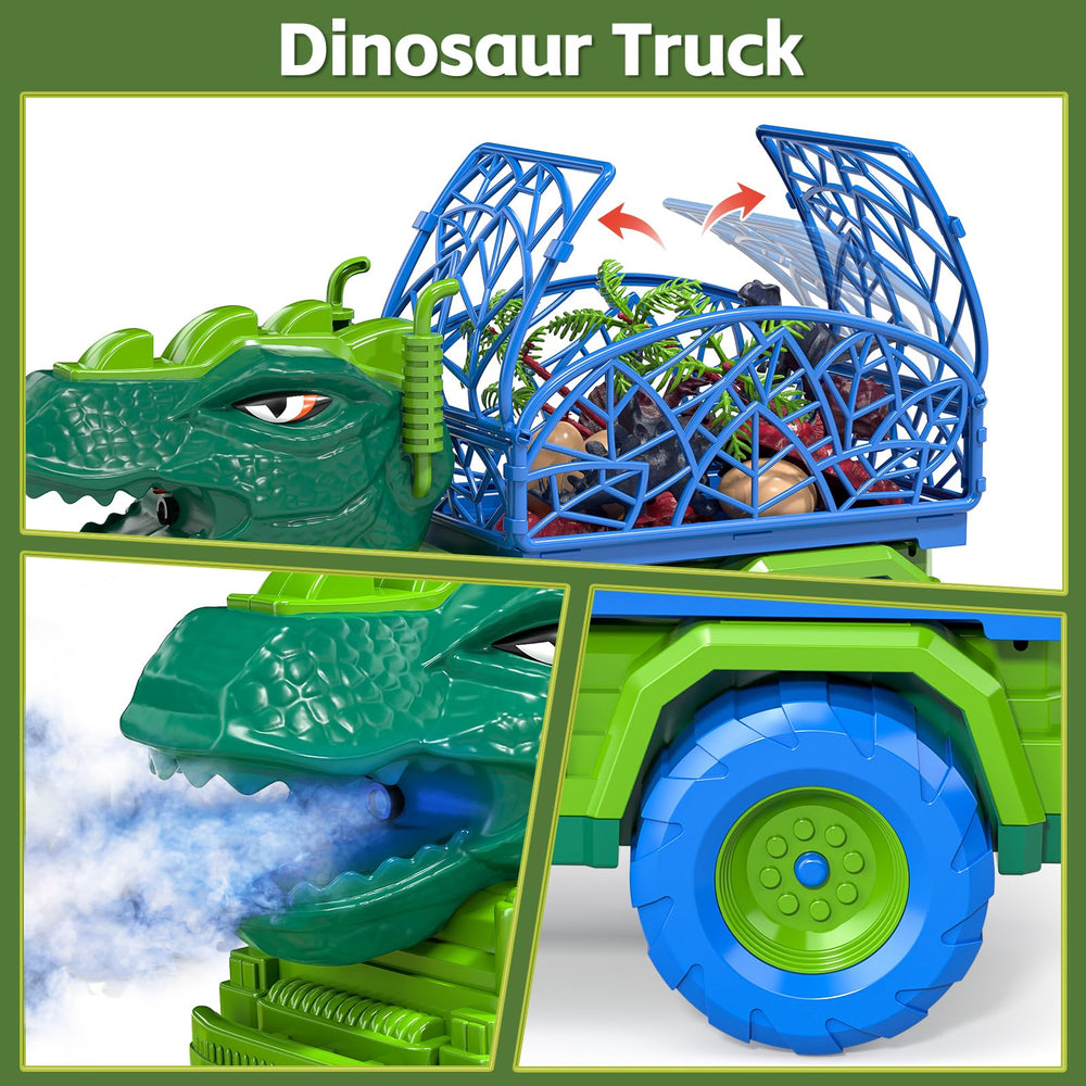 TEMI three-car dinosaur racing set for fast pretend races.