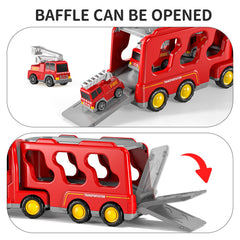 TEMI Fire Trucks rod insertion feature supports hands-on play and fine motor practice