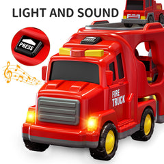 TEMI Fire Trucks sprinkler truck highlights water-themed play and role play