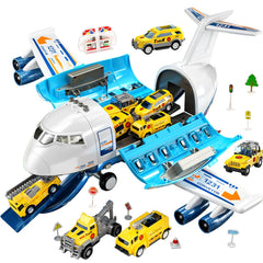 TEMI Kids airplane toy cargo plane scene for imaginative play and early learning.