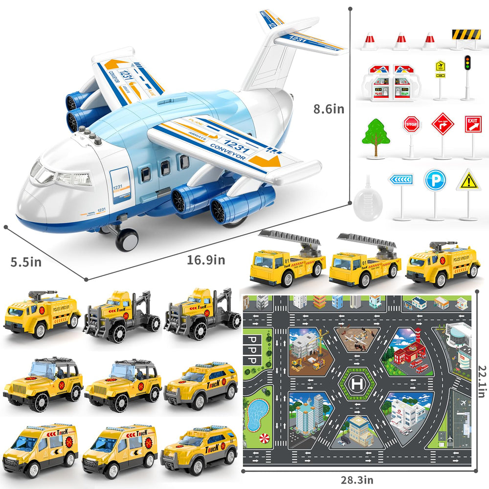 TEMI vibrant playmat scene with roads, buildings, and construction sites fuels storytelling.