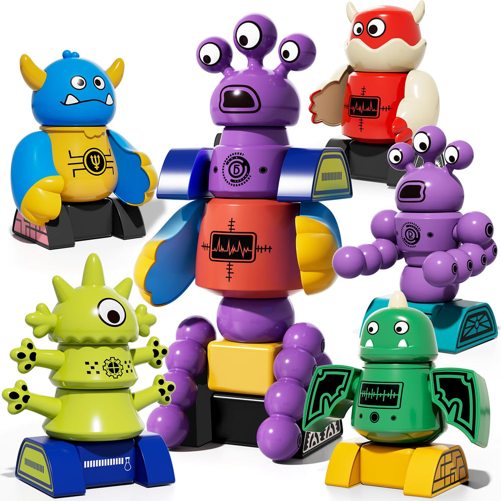 TEMI magnet robot toy monster assembly set shows versatile pieces for imaginative play