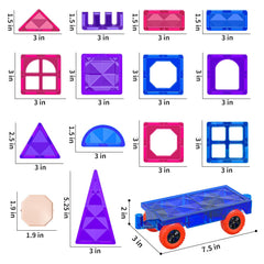 TEMI magnet tiles car shape enabling easy 2D to 3D construction.