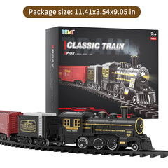 TEMI steam train track layout demonstrates versatile design for creative routing.