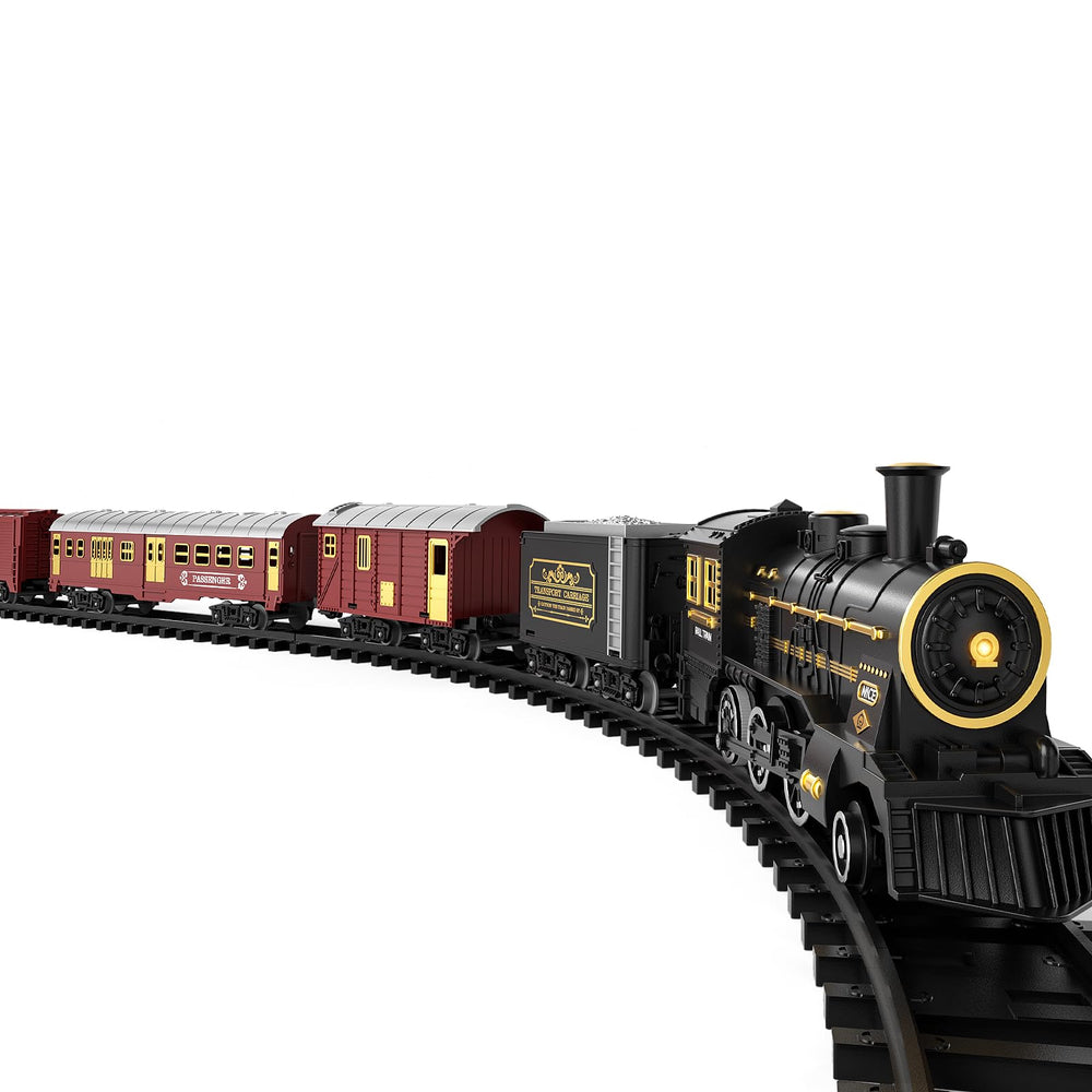 TEMI train set steam locomotive with lights and smoke for immersive play