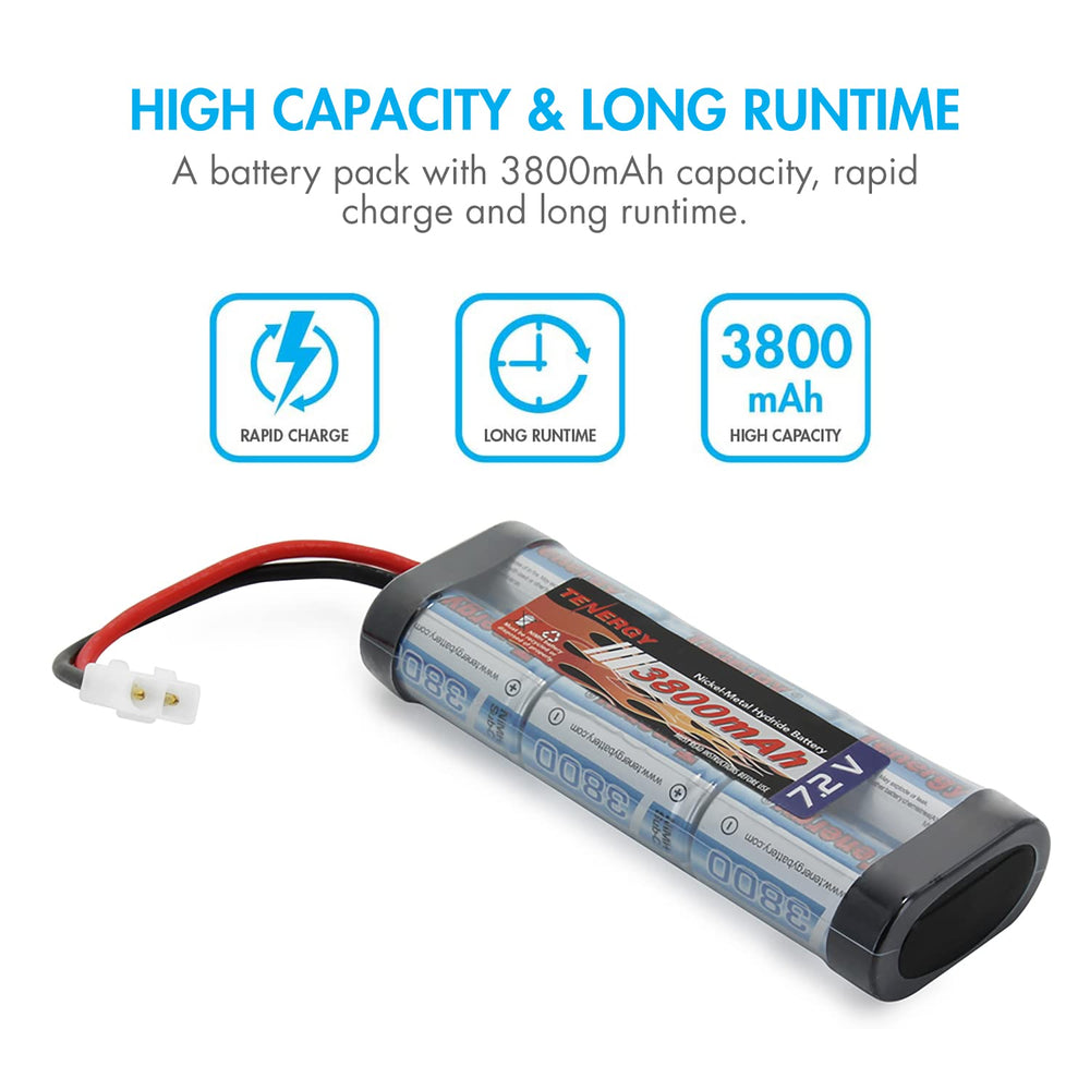 Tenergy battery pack dimensions fit compact RC compartments.