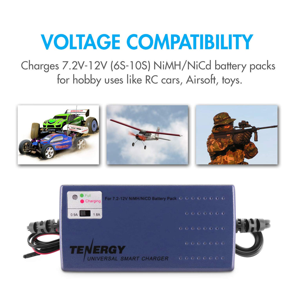 Tenergy Smart Battery Charger LED indicators show charging status at a glance.