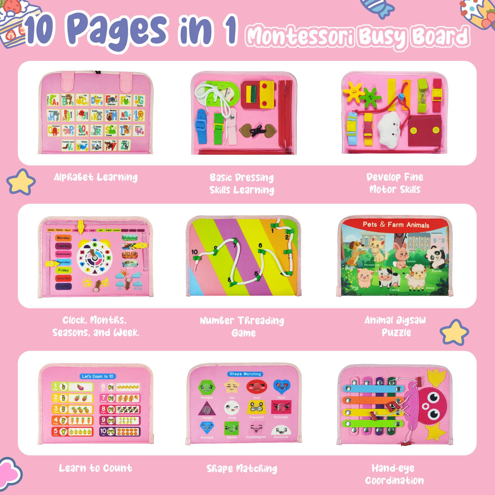 TenFans Busy Board buttons page to boost hand-eye coordination.