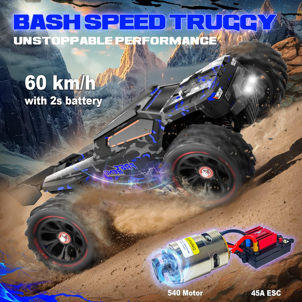 Tenssenx RC Truggy aluminum chassis communicates durability and longer lifespan.