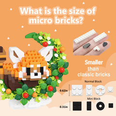 TENYEAH red panda assembly guide with micro bricks enhances focus and creativity.