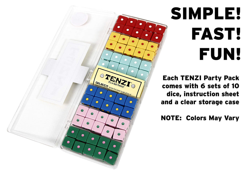 TENZI dice color variety showcases vibrant pieces for quick turns.